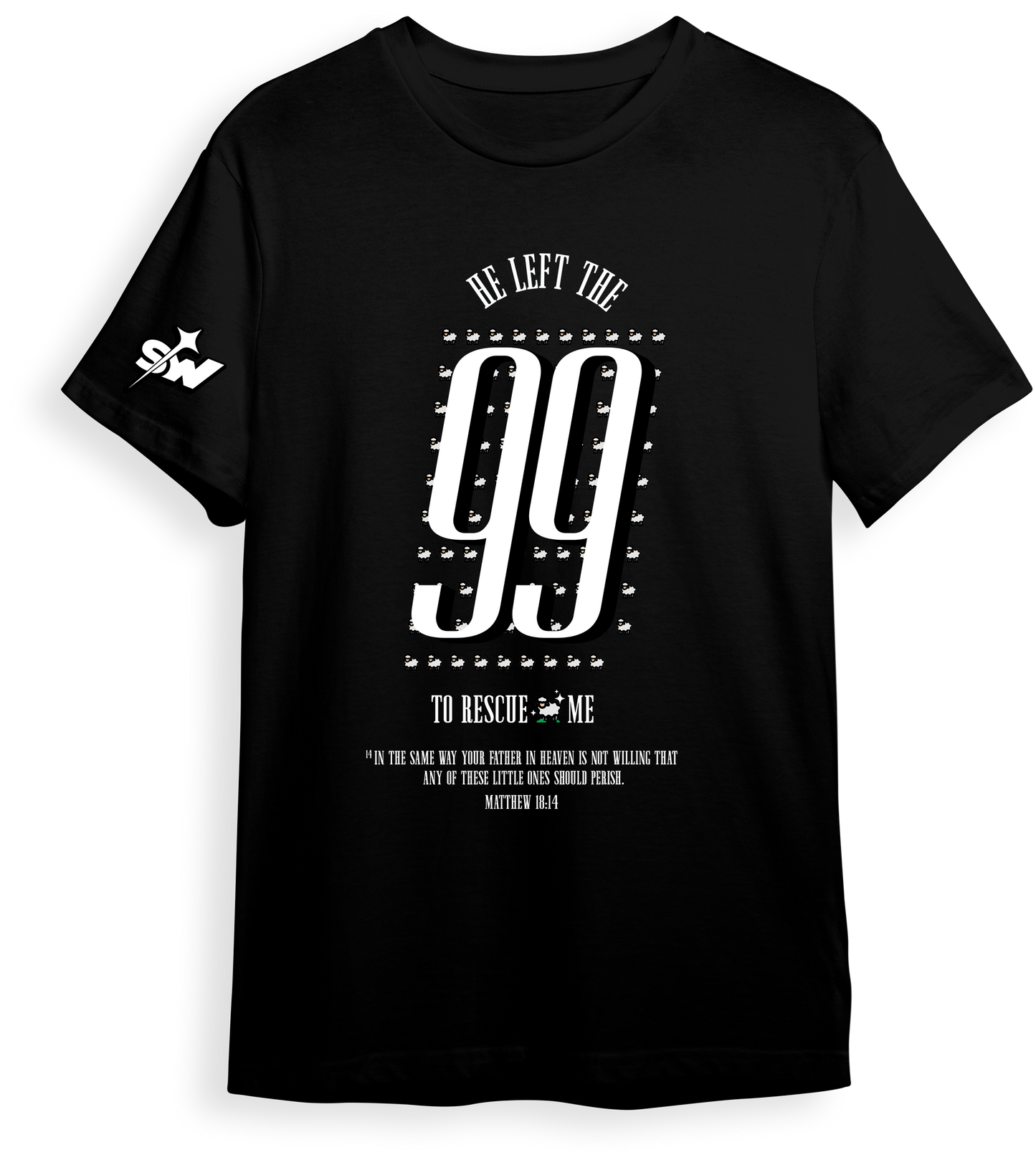 99 for 1 : Matthew 18:14| Regular T-shirt | Black