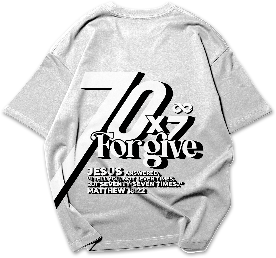 70x7 : Matthew 18:22 | Oversized T-shirt|White